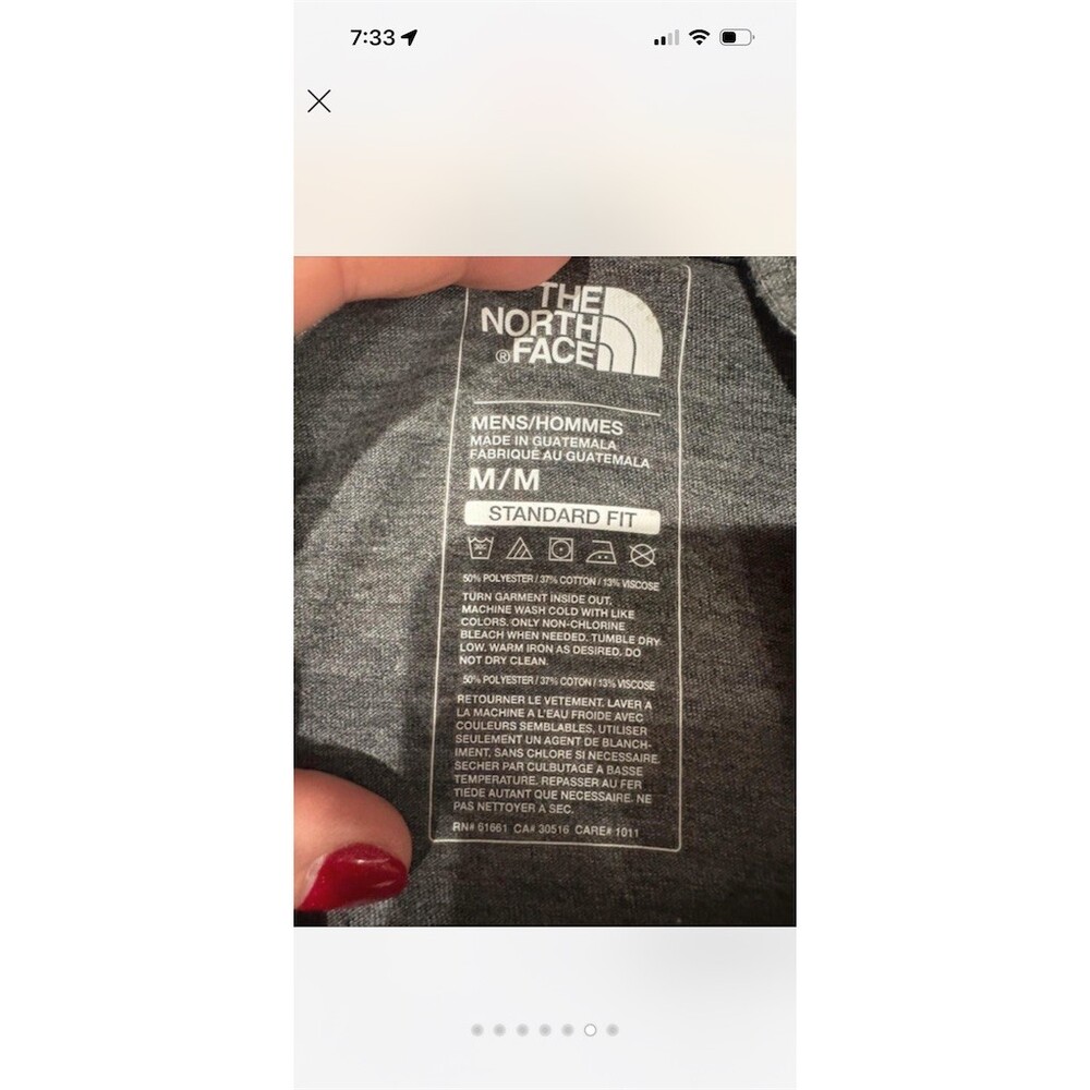 The North Face Hoodie Mens M Gray Full Zip Lightweight Hood Red Logo - Picture 6 of 7